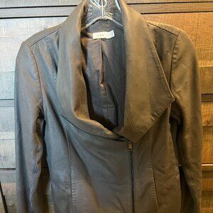 Vince Leather Zip-Front Jacket